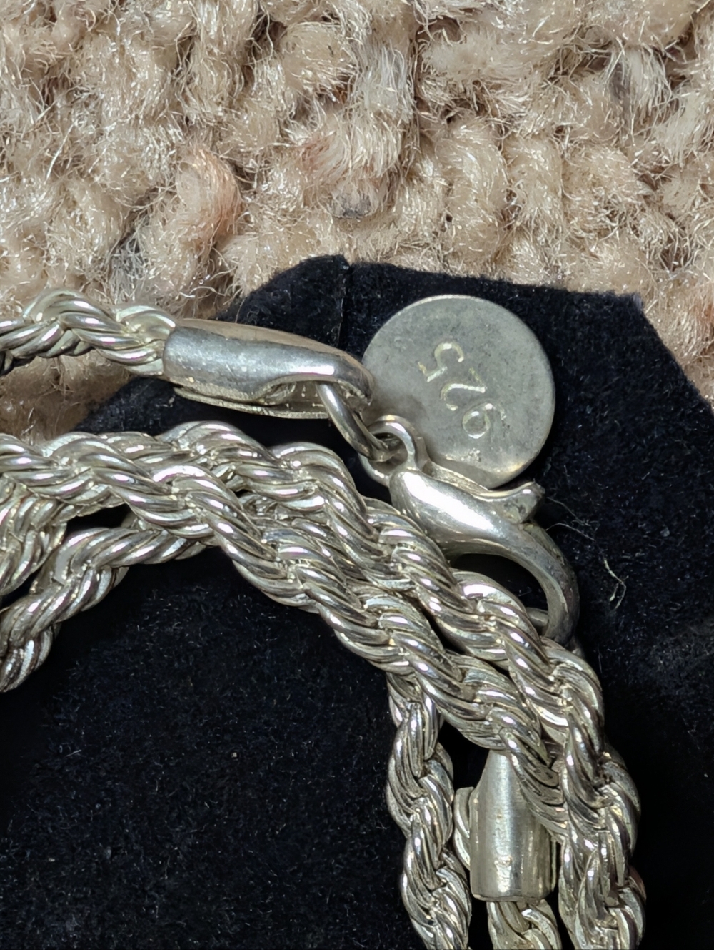 20 Inch Silver twisted Rope Chain - Picture 8 of 8